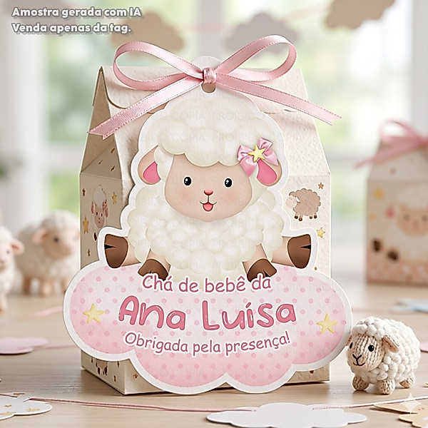Tags Personalizadas Ovelhinha Lembrancinha Maternidade Chá de Bebê Batizado e Aniversário
