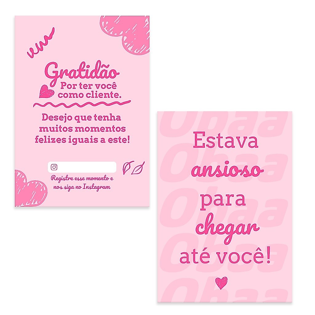 100 Folhetos Agradecimento Cliente Com Brinde 10x7cm Frente e Verso Pronta Entrega