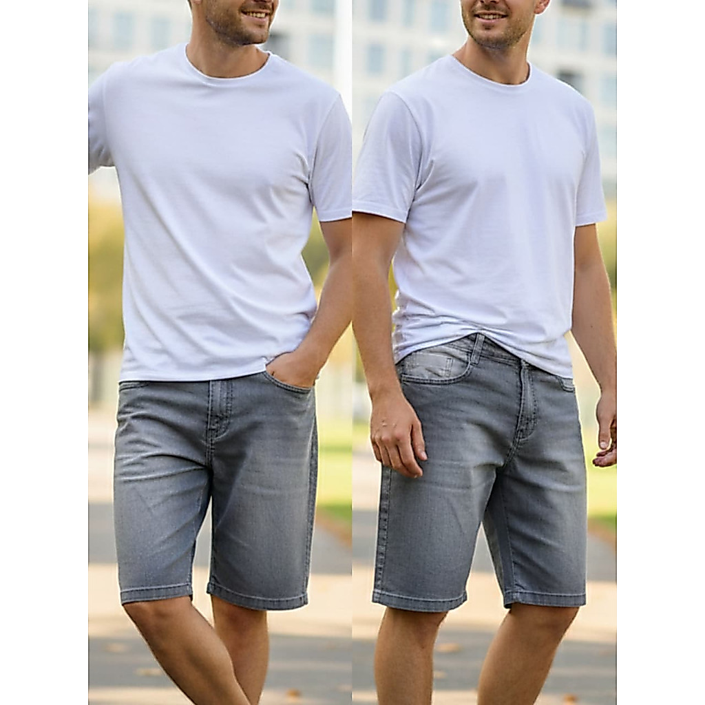 Short Jeans Masculino com Elastano cor Cinza Promocao