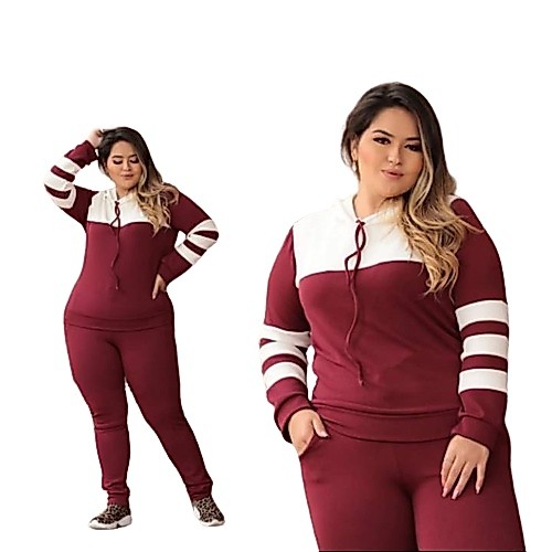 Conjunto Feminino Plus Size Inverno Malha Crepe