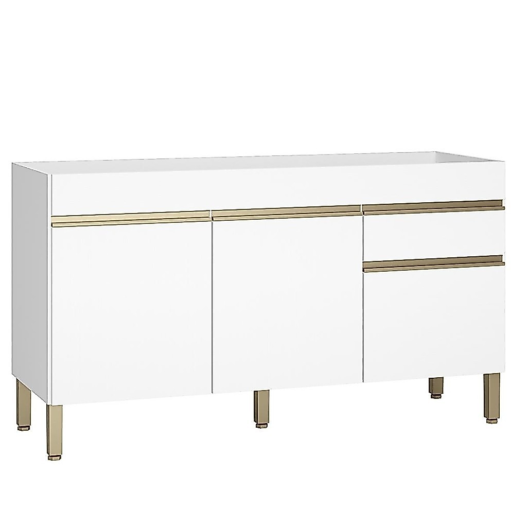 Balcão Gabinete de Pia 150 cm 3 Portas Sem Tampo Kits Paraná