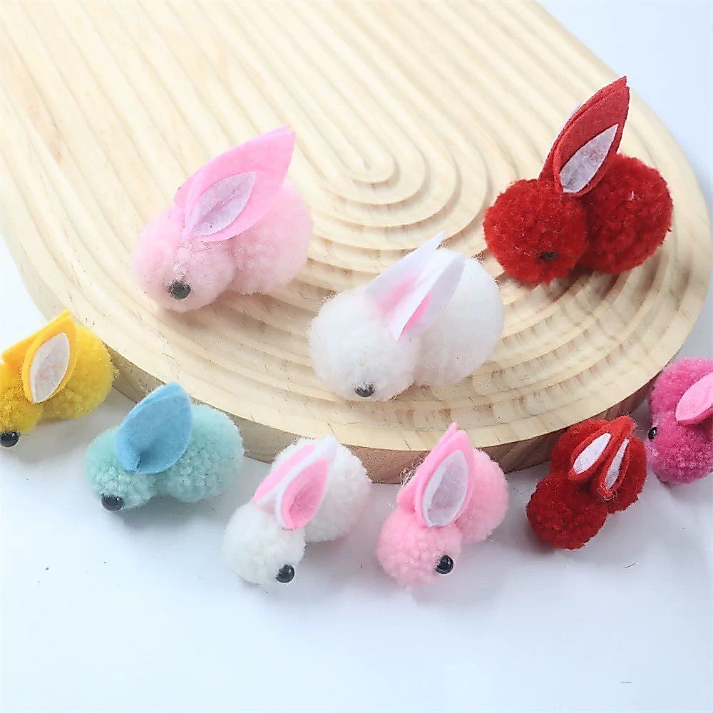 Coelho Pompom Pelúcia 40mm/45mm - Cores Diversas - Com 5-35 Unidades — imagem 2 de 2