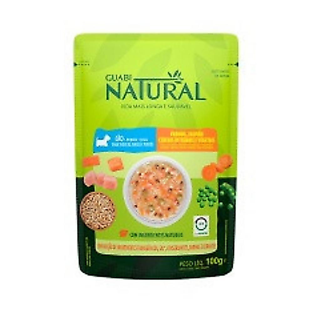 Ração Úmida Guabi Natural para Cães Adultos Sabor Frango e Salmão com Cereais e Vegetais 100g