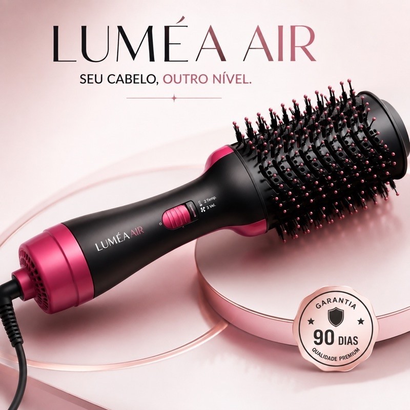 Escova Secadora 3 em 1 Alisadora Luméa Air 110V Íons Negativos Infravermelho um