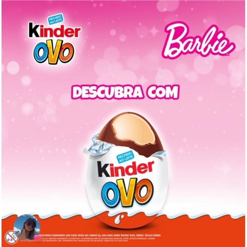 LANÇAMENTO  Kinder ovo Barbie Profissões C/12 unidades.