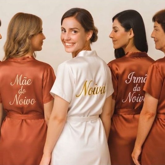 robe laranja casamento madrinha tecido cetim dia da noiva