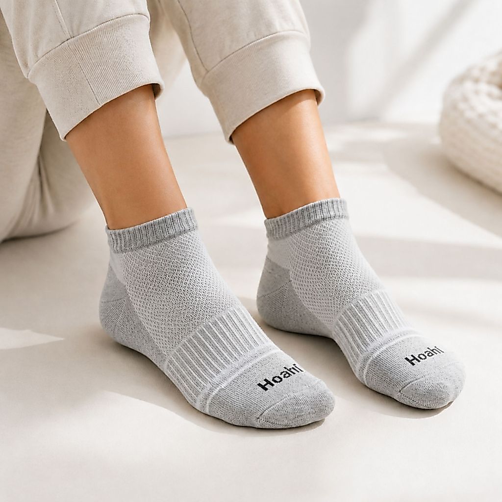 Kit 6 Meias Femininas Masculinas Hoahi Algodão Sapatilha Invisível Cano Curto Elastano — imagem 2 de 2