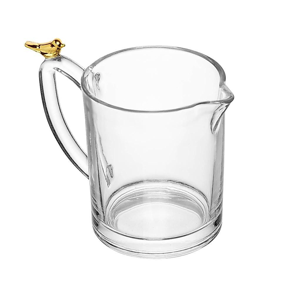 Leiteira Wolff Golden Bird de Cristal Ecológico 250ml Presente Decoração Elegante Sofisticada Design Resistente Multiuso