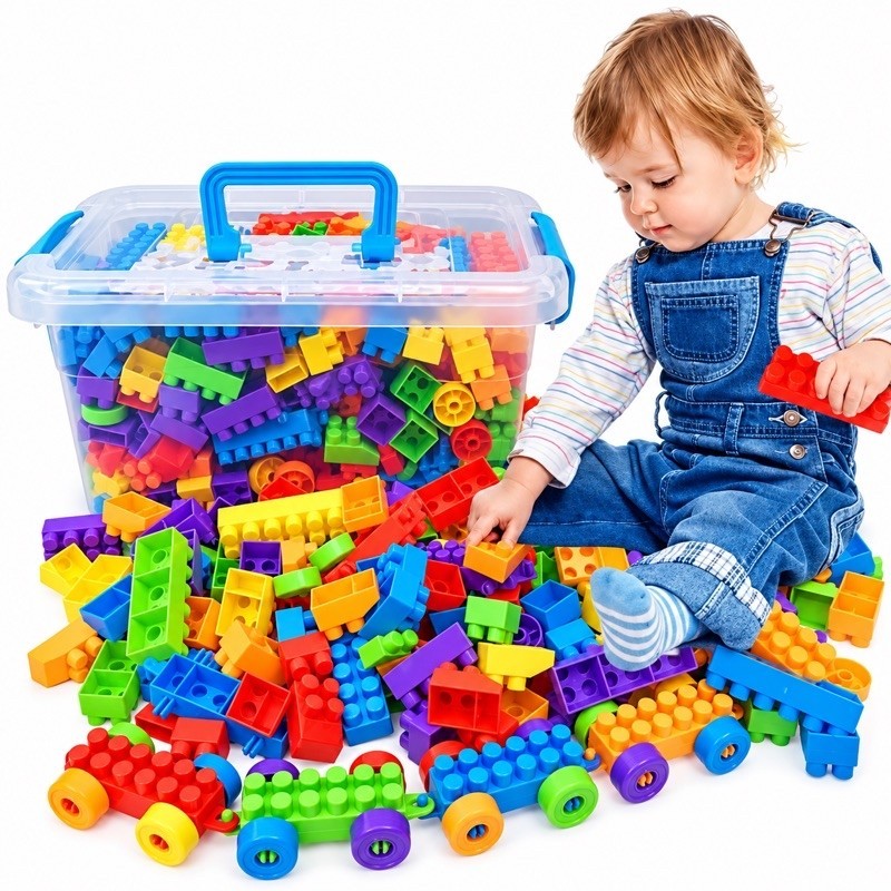 280 ou 140 Brinquedo Blocos de Montar com Rodinhas Casinha Caminhão Trem Meninas e Meninos