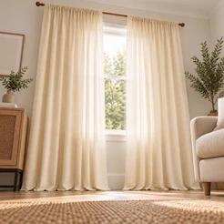 Cortina Microfibra Sem Ilhós 4,00x2,40 Varão Passante Decoração Sala Quarto