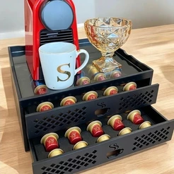 Porta cápsulas duas gavetas Nespresso 70 cápsulas cafeteira