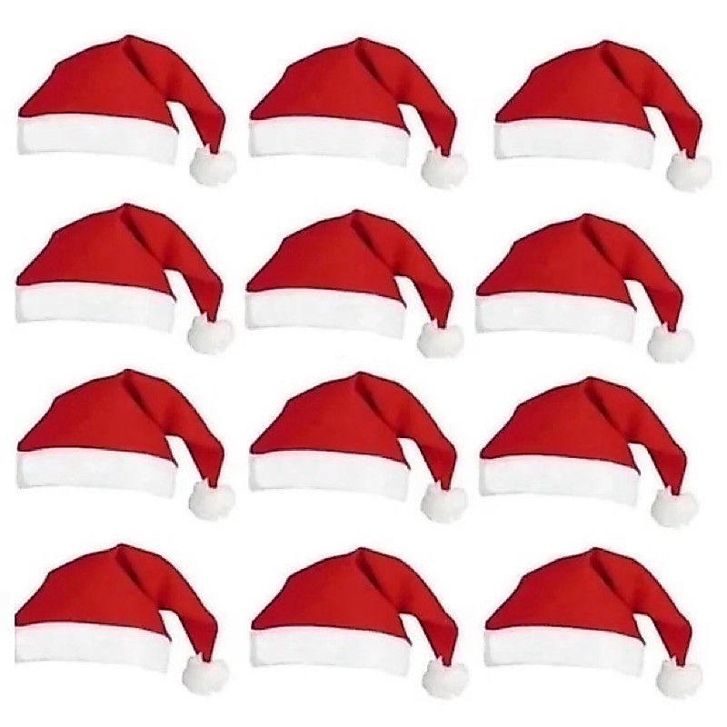 Kit até 12 Gorros Papai Noel, Natal, Chapéu, touca mamãe noel
