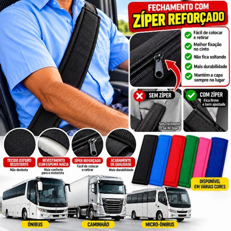 1 Capa Protetora de Cinto( MOTORISTA DE ONIBUS E COBRADOR )ZIPER 75 cm de Segurança em Tecido Oxford