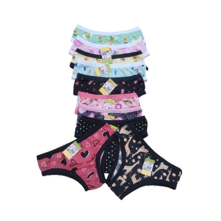 Kit 3 Calcinhas Infantil Menina - Confortável Macia e Colorida - Estampas Variadas