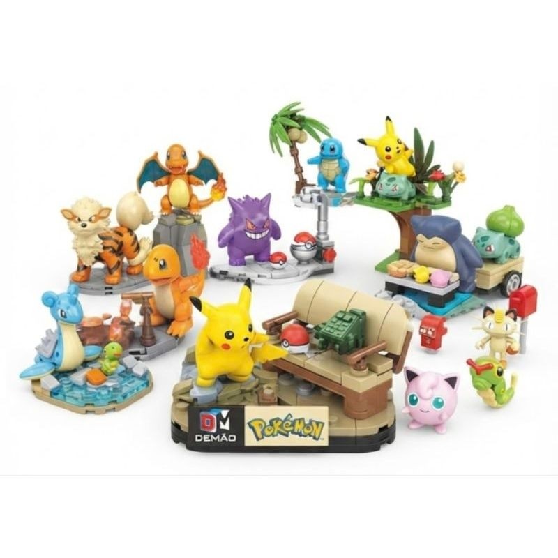 Blocos De Montar Pokémon - Pikachu - Charmander - Gengar
