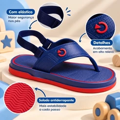 Sandália Chinelo Baby Infantil com Elástico Confortável Leve Antiderrapante Macio Casual Dia a DIa