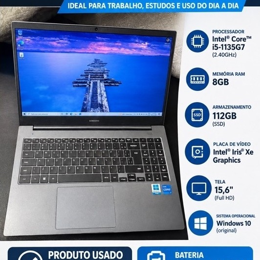 Notebook Samsung 530XDA / intel core i5 11Th / 8GB ram/ SSD 120Gb