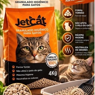 Granulado Higiênico JetCat para Gatos 4kg Controle de Odores