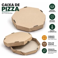 CAIXA PARA PIZZA PARDA Nº 30 - 25 UNIDADES