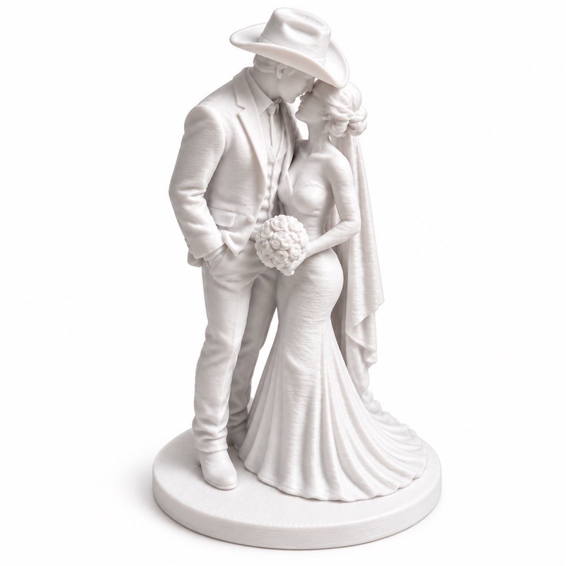 Topo de Bolo Casamento Country Western Agro Noivos Noivinhos Decoração Festa Enfeite Premium — imagem 2 de 2