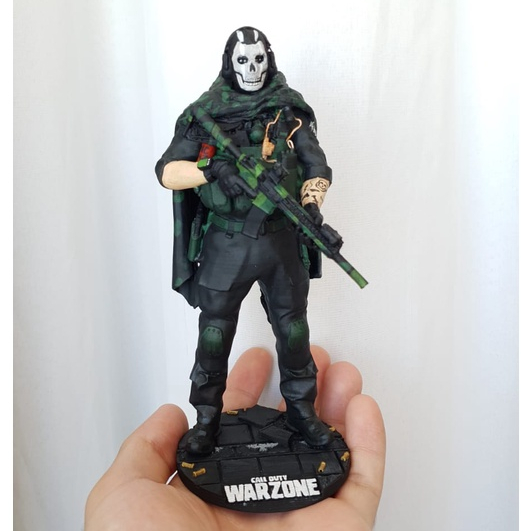 Ghost Call Of Duty Warzone Para Decoração Com Nickname Personalizado Action Figure Busto Boneco Game Estatua