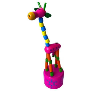 Girafa Maluca Articulada Brinquedo De Madeira