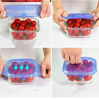 Kit 6 Tampas Panela Silicone Reutilizável Elástica Universal