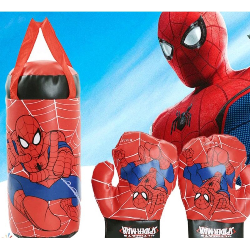 Brinquedo Saco de pancada boxe infantil do homem aranha com luvas