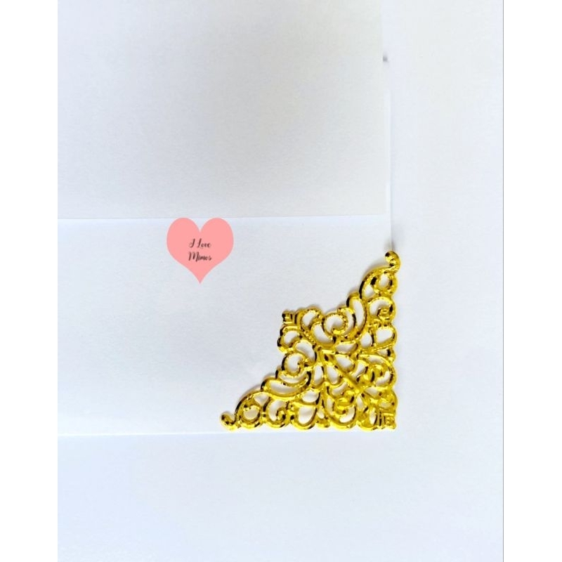 Ponteiras de Convites 3.5x3.5cm Dourado e Prata.