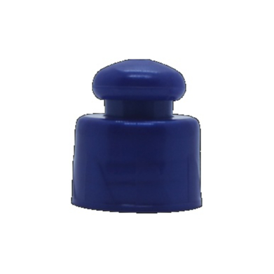 10 Unidades Tampa Plástica Push Pull Rosca 28 Azul é ideal para frascos, vidros, tubetes, etc... em Oferta na Shopee