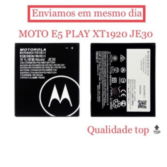 BATERIA MOTOROLA MOTO E5 PLAY XT1920 JE30 2120 mAh Nova Pronta entrega