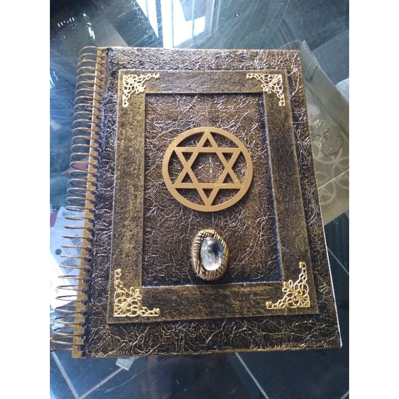 Grimorio 200 Folhas Pautada Estrela Davi Salomão Hexagrama Caderno