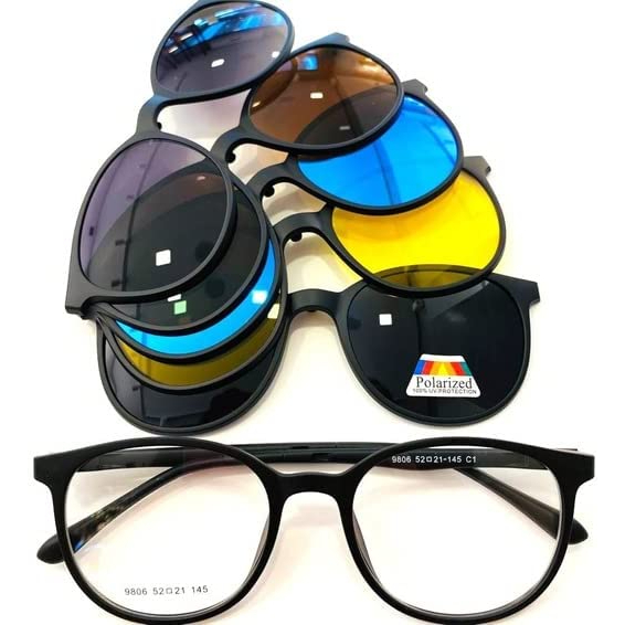 Oculos De Sol 6 Em 1 varias lentes Clip On Multi Lentes Polarizado - Vopoo