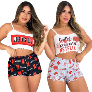 Pijama Cropped Ondinha - Short Doll atacad0
