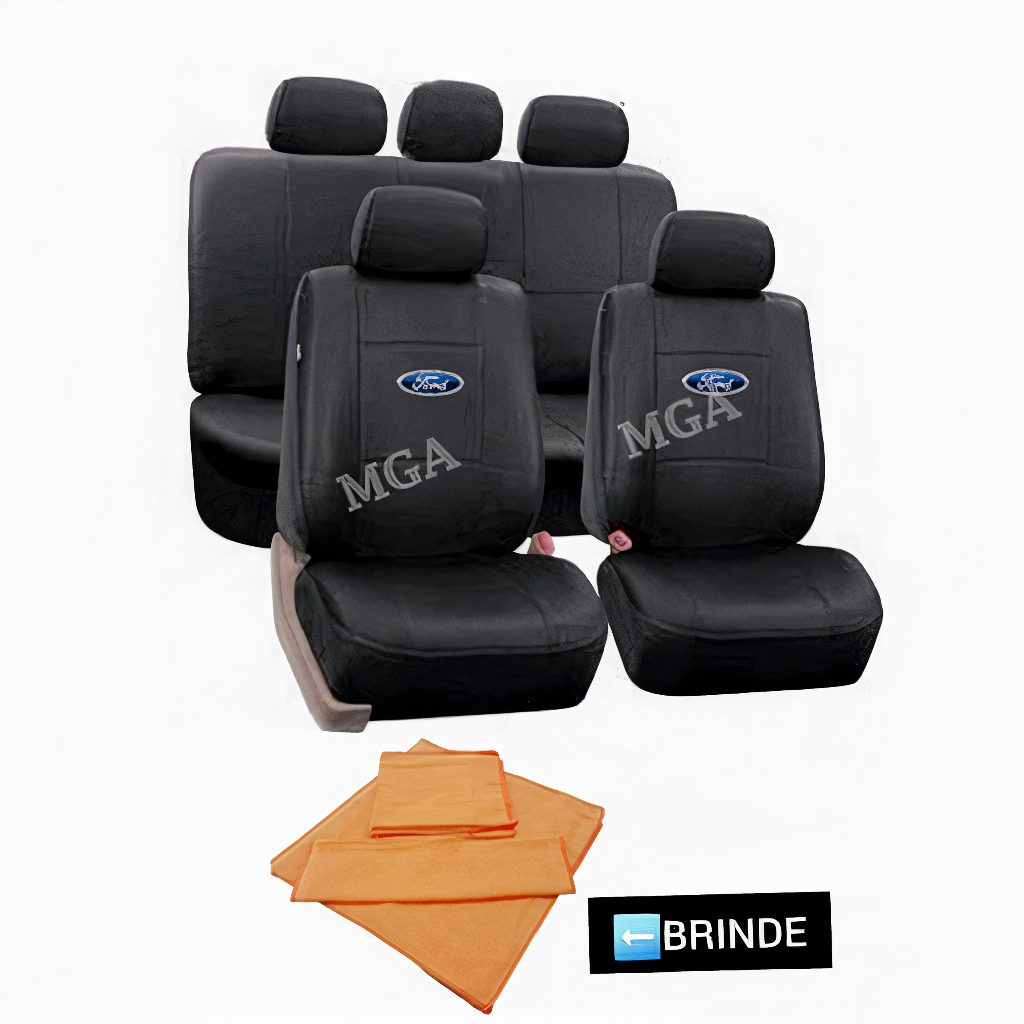 Jogo Capa Banco Carro Couro Sintético Ford Fiesta Focus Ranger Fusion Courier Fusion