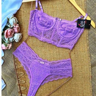 Conjunto Sem Bojo, Conjunto Calcinha e Sutiã Sem Bojo c/ Aro-Conjunto Sexy Sem Bojo-Lari