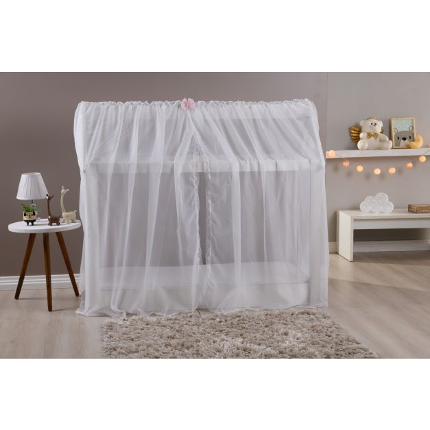 Mosquiteiro Avulso Cama Montessoriano 2.10m Larg. X 2.00m  Alt. em Voal Laço Decorativo - Varias Cores