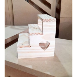 Mini escada de pinus decoração.