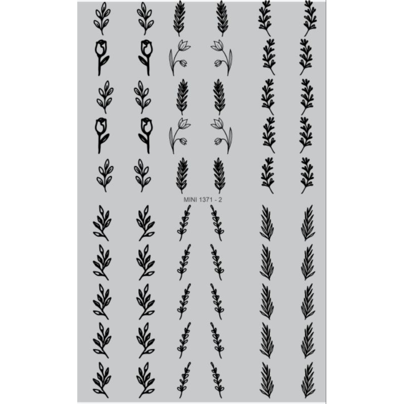 60 Adesivos de Unha 3D Ramos 2 PRÉ PRONTO - modelo MINI 1371-2 em Oferta na Shopee