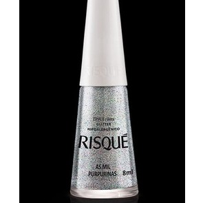 Esmalte Risqué Glittler Prata As Mil Purpurinas 8ml
