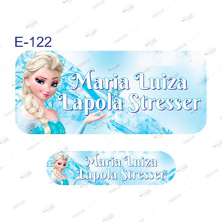 50 Etiquetas Adesivo Desenho Frozen Elsa Infantil Personalizadas com Nome da Criança Material Escolar
