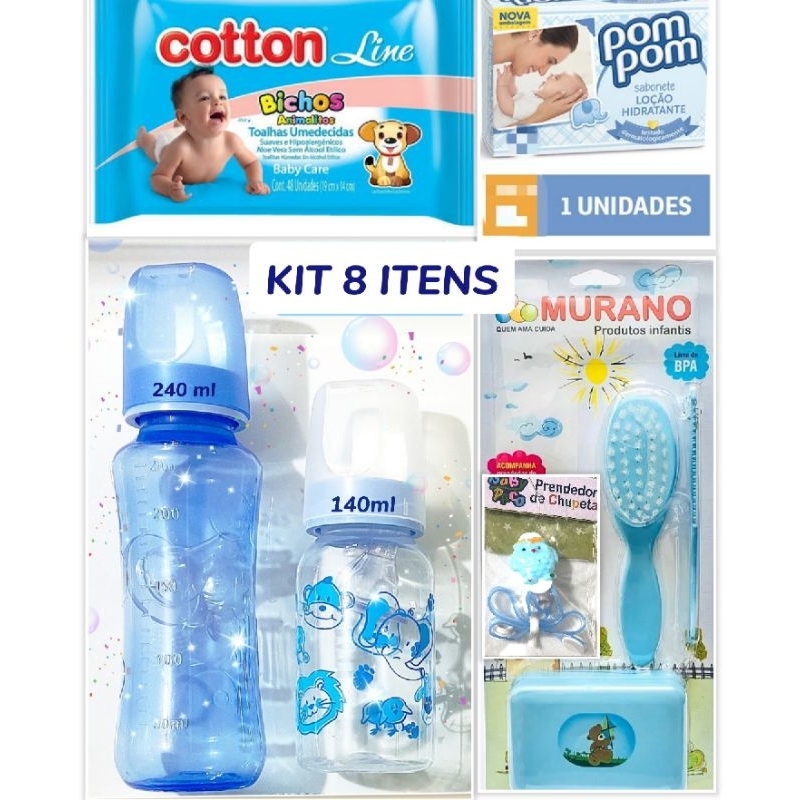 mamadeira resistente kit bebê pente escova macia baby sabonete infantil em barra lenço umedecido presente recém nascido chá de bebê levar bolsa maternidade