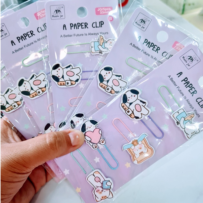 Kit com 5 Clipes Fofos Diversos Modelos Clipes de Papel Escolar