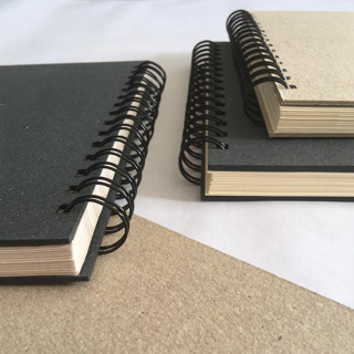 Caderno espiral capa dura pontilhado pautado sketchbook ecológico em Oferta na Shopee