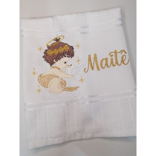 Toalha Lavabo Döhler 30x45 personalizada bordada para Batizado, Madrinha, Padrinho