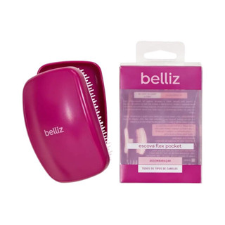 Escova Desembaraçante Belliz Flex Pocket Rosa