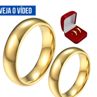Par de Aliança de Casamento Ouro 24k Tradicional 4mm Banho de 10 milésimos Noivado Original.Par de Aliança de Casamento Ouro 24k Tradicional 4mm Banho de 10 milésimos Noivado Original.