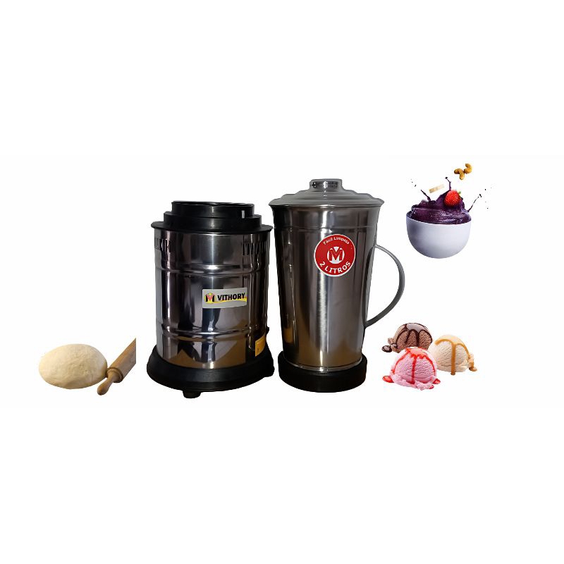 Liquidificador Triturador Industrial Profissional Vithory 2L Para Massas em geral, Açaí, Sorvetes