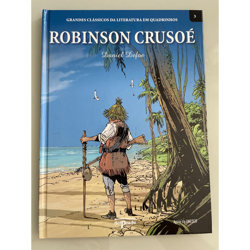 Livro novo capa dura - Robinson Crusoé quadrinho colorido hq revista