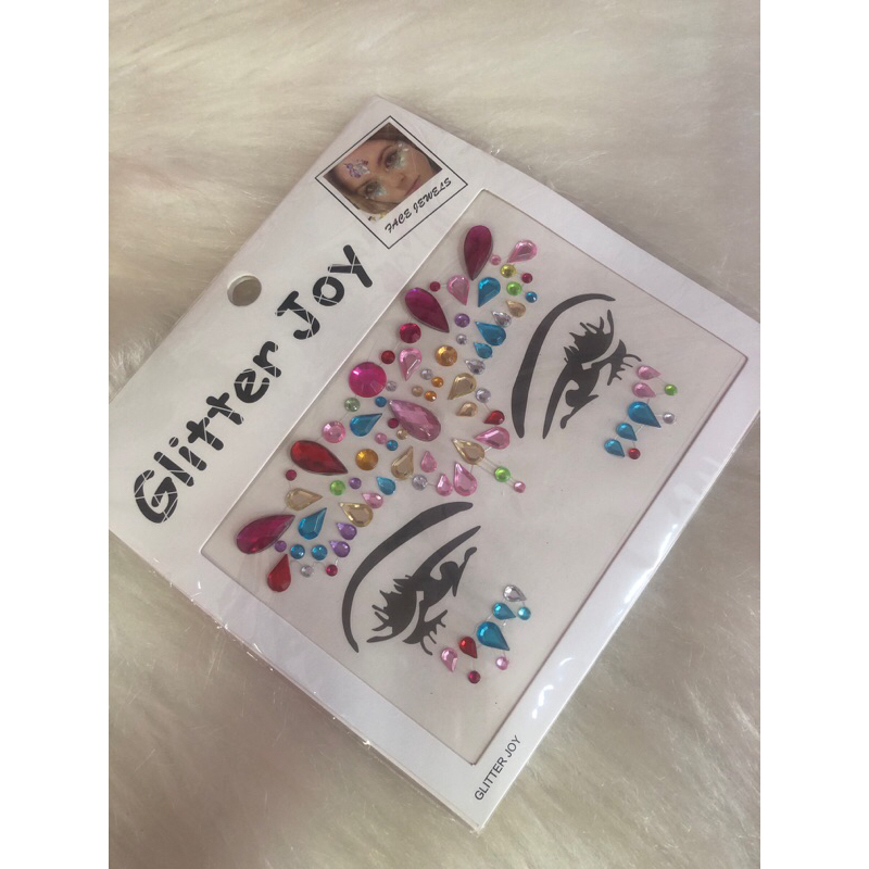 adesivo pedraria glitter joy para carnaval